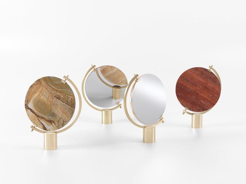 JCP UNIVERSE Поворотное настольное зеркало из мрамора и латуни sun-id-1387670 - Вид №6