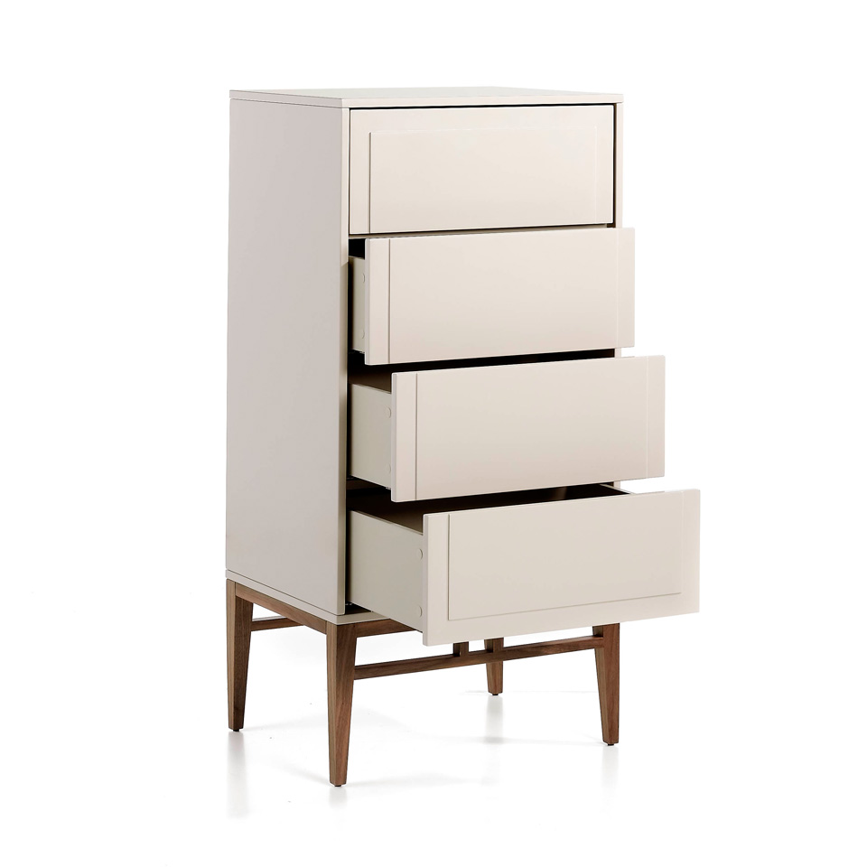 094233 Комод -A лакированный 4 ящика серый Ral 7044 Angel Cerda CP1709  - Вид №2