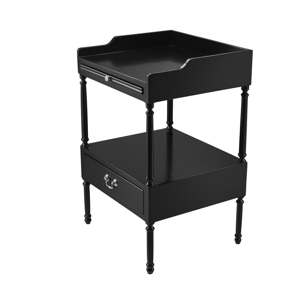 Приставной столик черный с полками и ящиком 48 см Norfolk от Eichholtz EICHHOLTZ  242606 Черный  - Вид №4