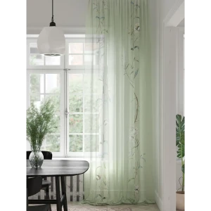 91489695 Тюль на шторной ленте At Home Тимонтри 150x280 см цвет белый STLM-1027715