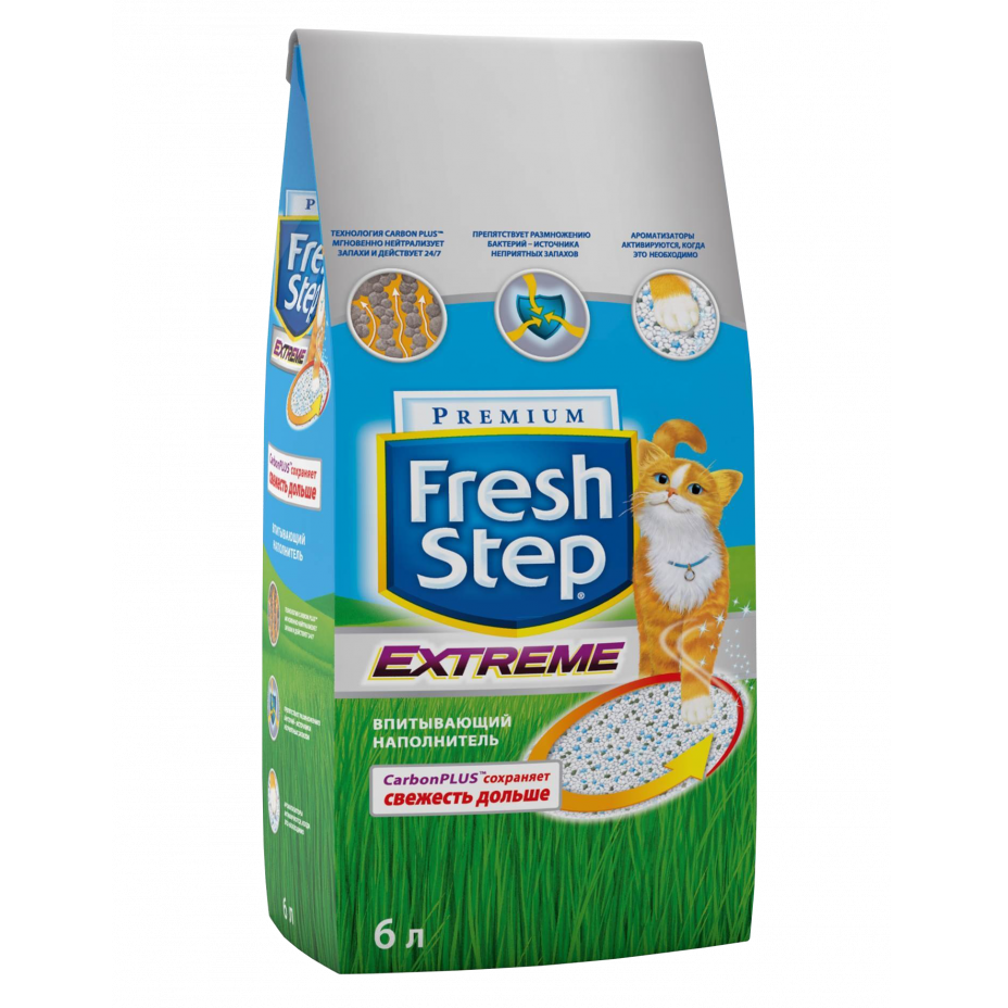 Т00001991 Наполнитель для кошачьего туалета с тройным контролем запаха впитывающий 6 литров Fresh Step 