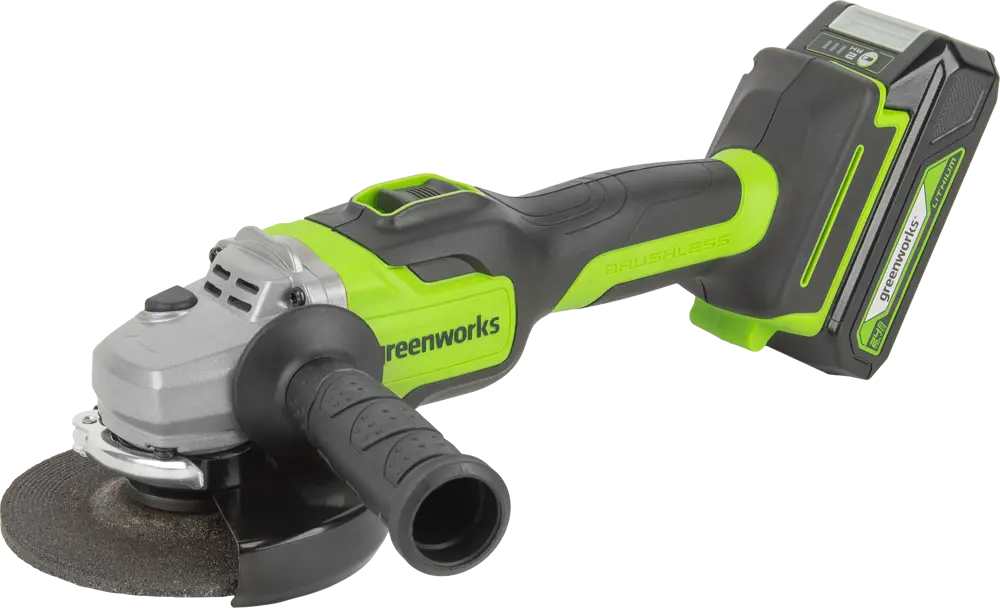 84577505 УШМ аккумуляторная бесщеточная Greenworks GD24AG, 24 В Li-Ion 2 Ач STLM-0052195