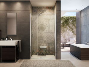 Стеклянная ниша душевая кабина с распашной дверью