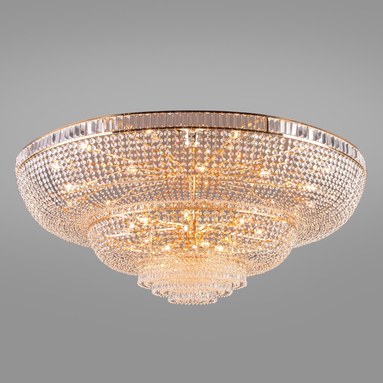 Люстра хрустальная потолочная золото Bogates Solara 360 Strotskis BOGATES ДИЗАЙНЕРСКИЕ, SOLARA 00-3833532 Золото;прозрачный  - Вид №1