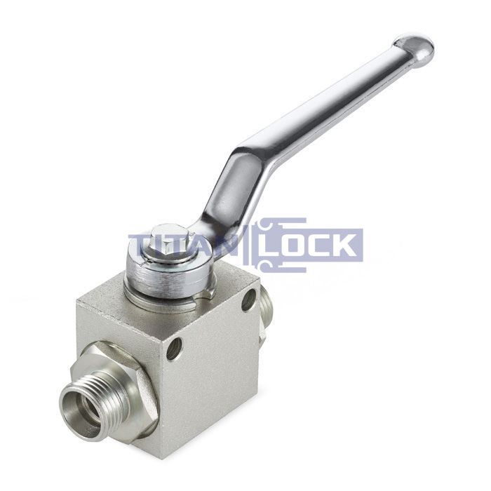 Гидравлический шаровой кран, DN 20 (3/4"), типа НР-НР M30X2, с креп. отв., сталь, TLHYDV3/4M TITAN LOCK  - Вид №1