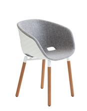 Uni-Ka 601M Кресло с каркасом из древесины бука, 4 ножки. Обивка из полипропилена. Et al. Uni-ka