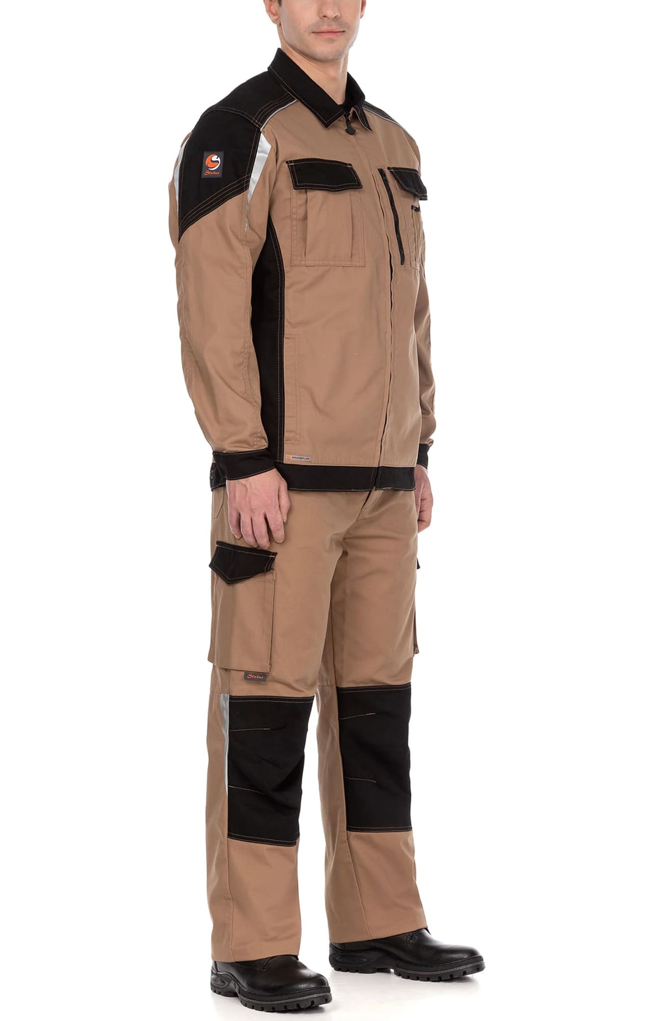 70066 Костюм  NEW бежевый с черным STATUS  Летняя спецодежда  размер 52-54/170-176  - Вид №13