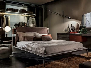 Shake Двуспальная кровать из дерева с мягким изголовьем Hio