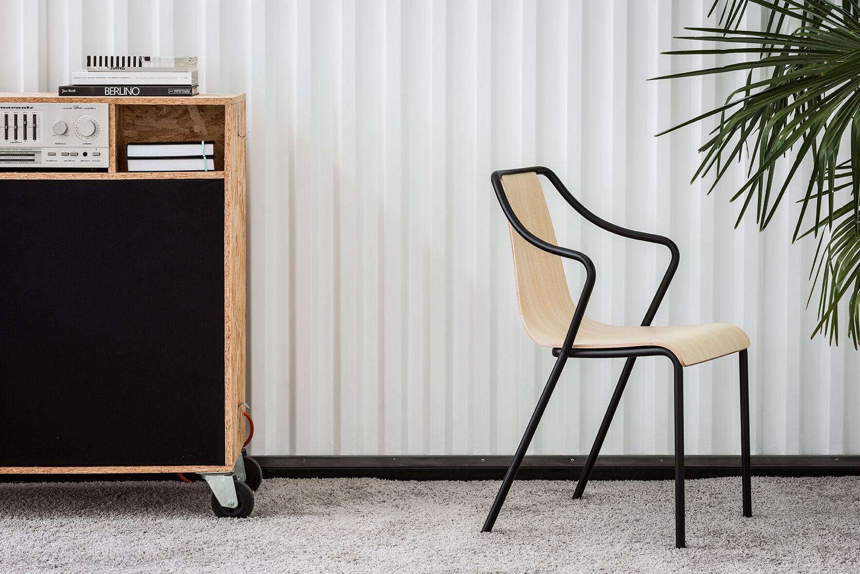 Штабелируемый металлический стул с деревянным сиденьем Midj ARCH-00009263 - Вид №3