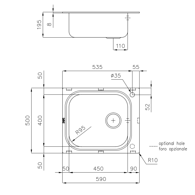 151100x Раковина Big Bowl 1511 00x Fosterspa  - Вид №1