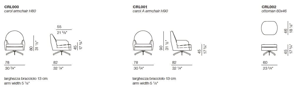 Кожаное вращающееся кресло с подлокотниками BODEMA CAROL ARCH-00149980 - Вид №7