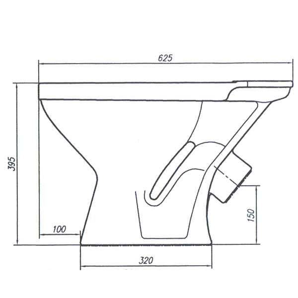 1015136 Приставной унитаз напольный Белый Лобненский Стройфарфор  Россия  - Вид №1