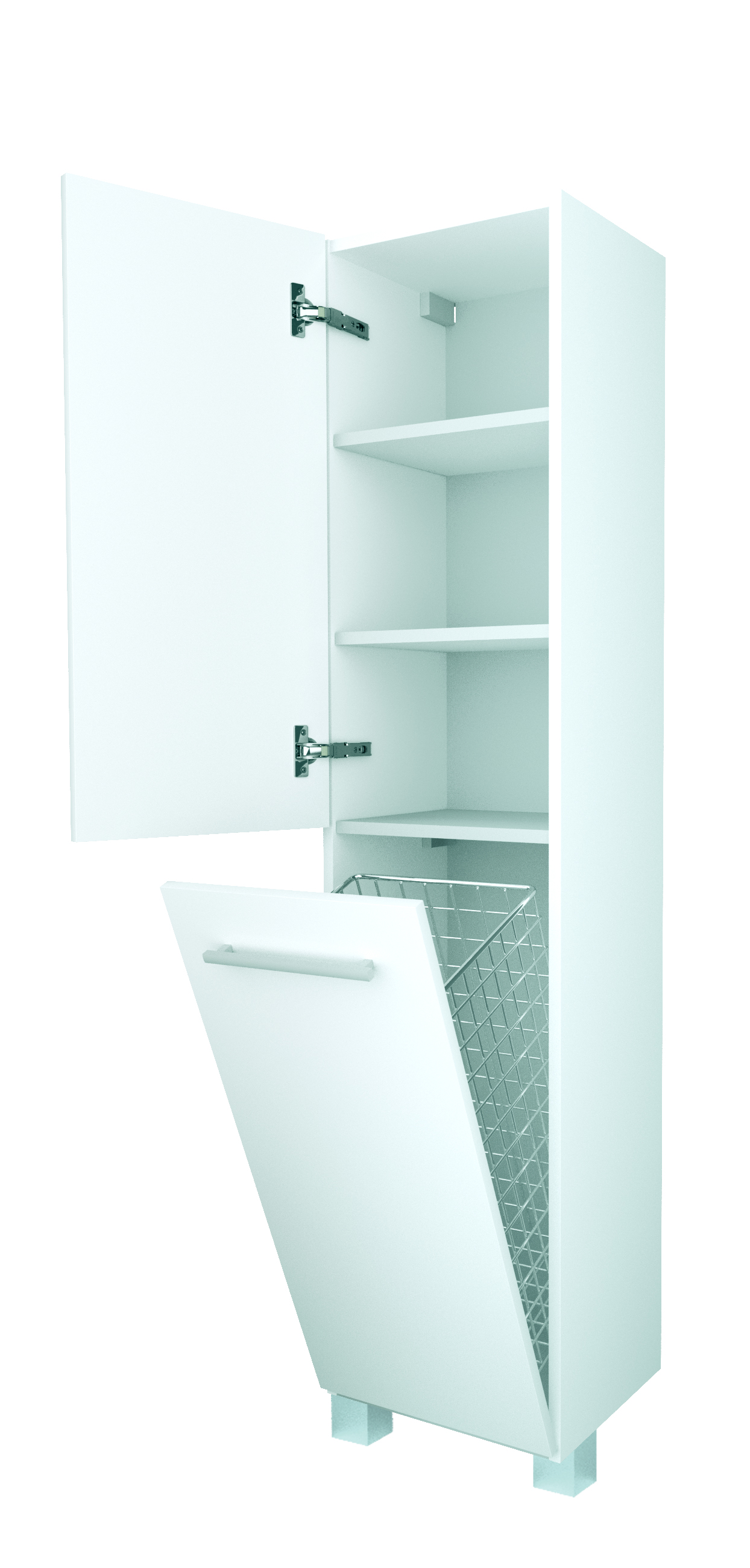 У23259 Шкаф - Пенал Соната 35Н, 2д, б/к Белый глянец 1 Marka Соната 