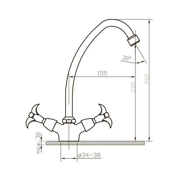 022 Iris  Смеситель для кухни  ARGO kran 022iris - Вид №1