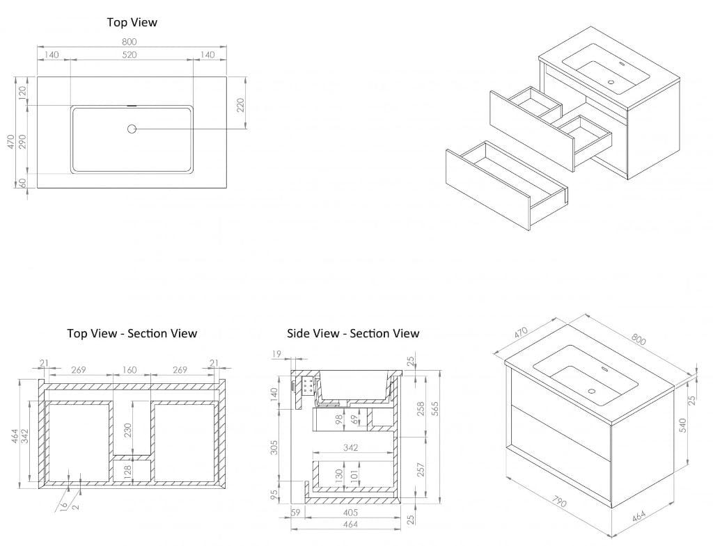 Умывальник из смолы с ящиками со встроенной раковиной LUSSO Volini ARCH-00023160 - Вид №37