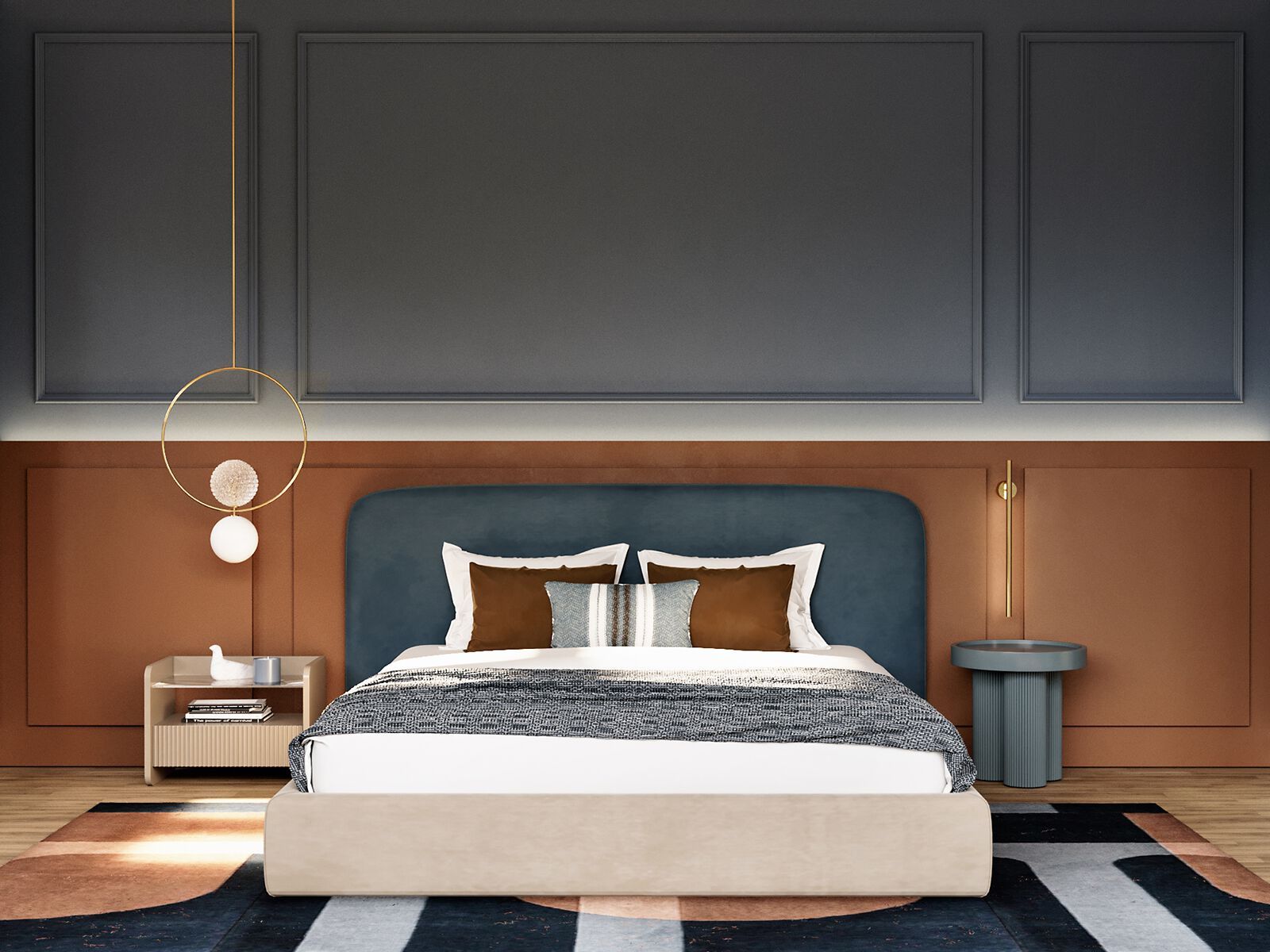 Прямоугольная тумбочка из дерева и стекла с ящиками ANA ROQUE INTERIORS ARCH-00149391 - Вид №2