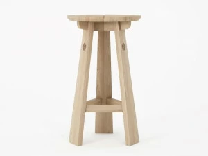 KARPENTER Высокий табурет из массива дерева с подставкой для ног East Ea14-oo, ea14-wo