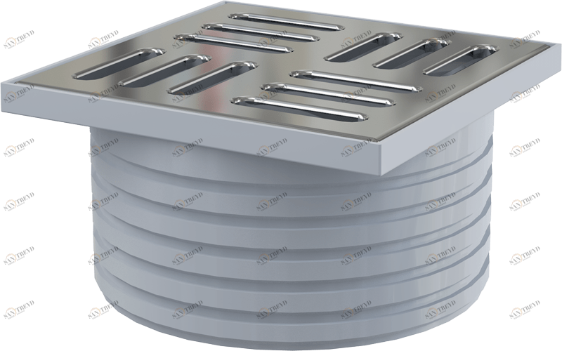 Горловина сливного трапа, решетка 105×105 мм нержавеющая сталь для APV26, APV26C ALCAPLAST APV0900