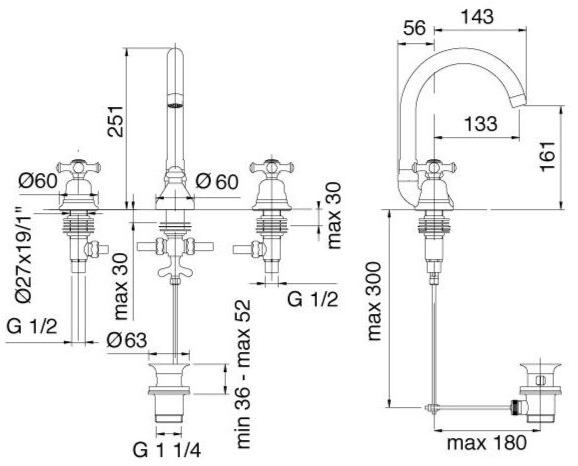 Rubinetterie Treemme Old italy  4416  - Вид №3