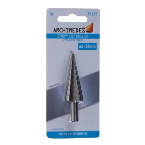Сверло по металлу ступенчатое 4-20х75 мм Archimedes 91659 17225388 STLM-2164462