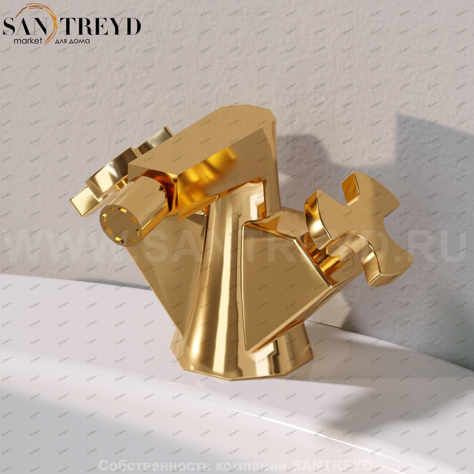 Flaminia EVERGREEN Смеситель для раковины золотой EG220 Ceramica Flaminia