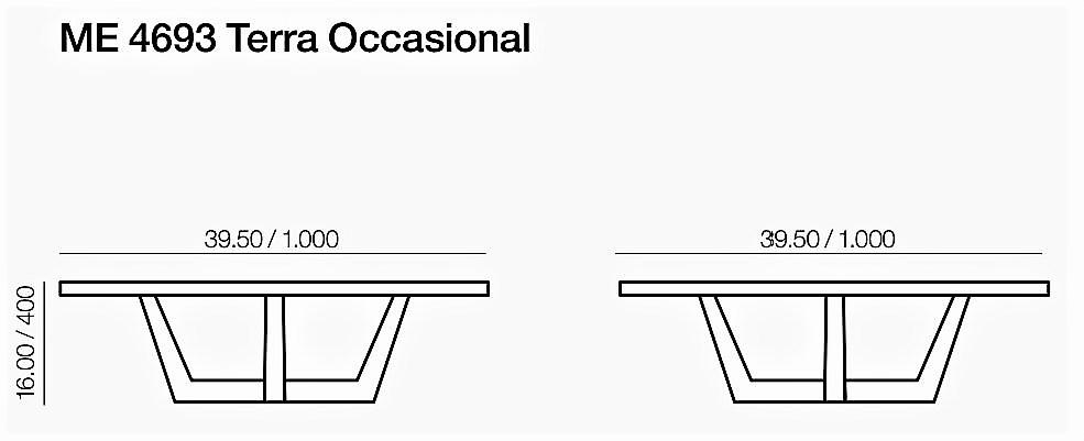Andreu World Квадратный стальной журнальный столик с керамической столешницей Terra Me4693 - Вид №6