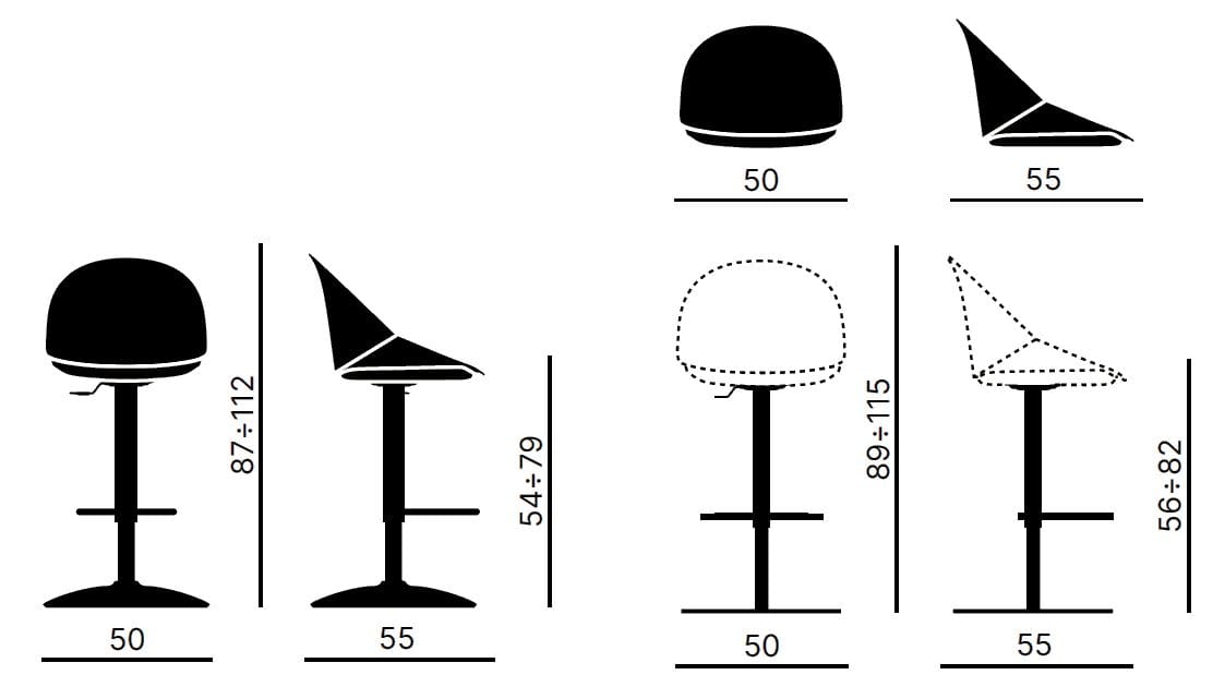 Регулируемая высота полипропиленовый стул Kastel Kross ARCH-00152311 - Вид №1