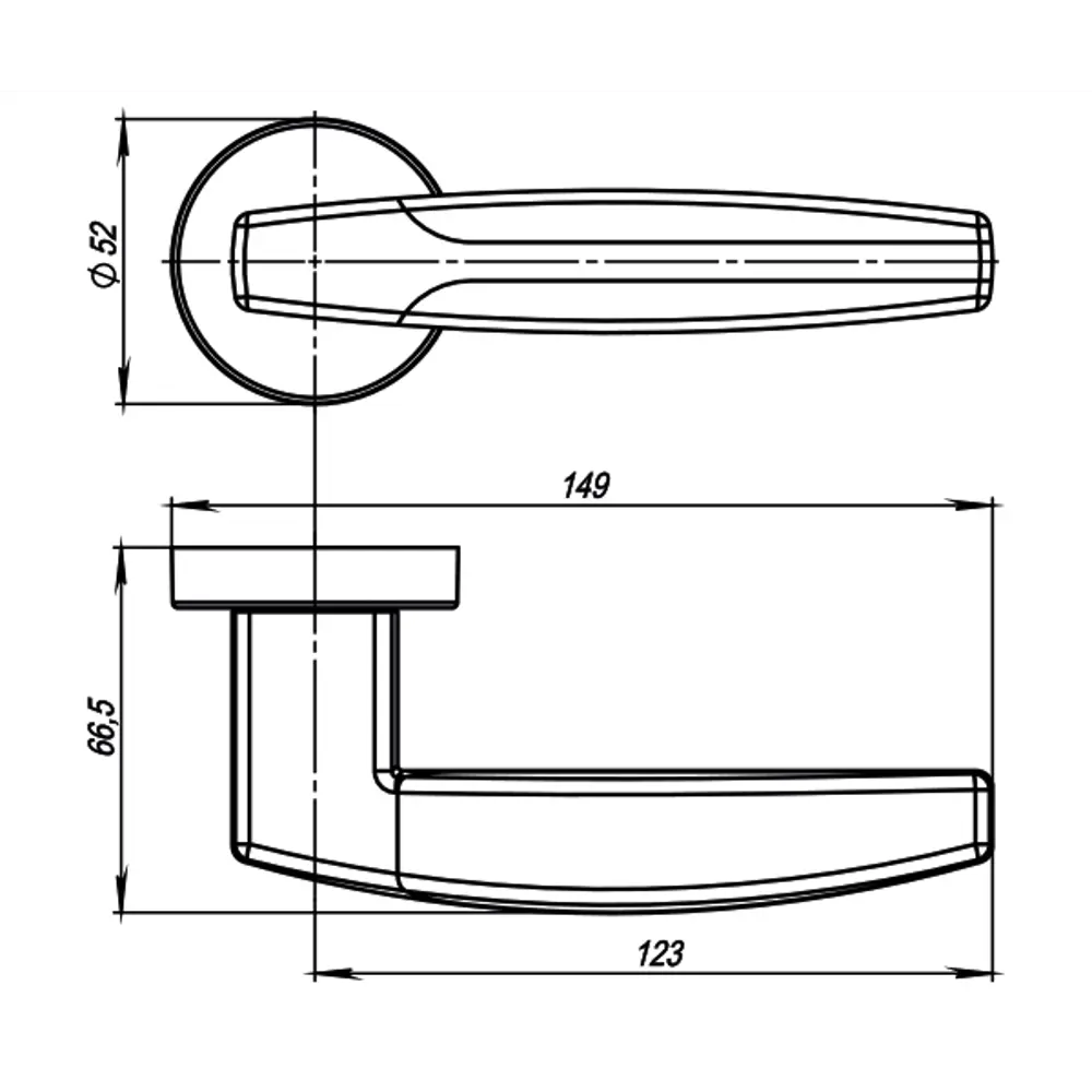 Ручка дверная Armadillo Arc URB2 без запирания ЦАМ гальваническое покрытие цвет матовый никель/хром STLM-2132074 - Вид №6