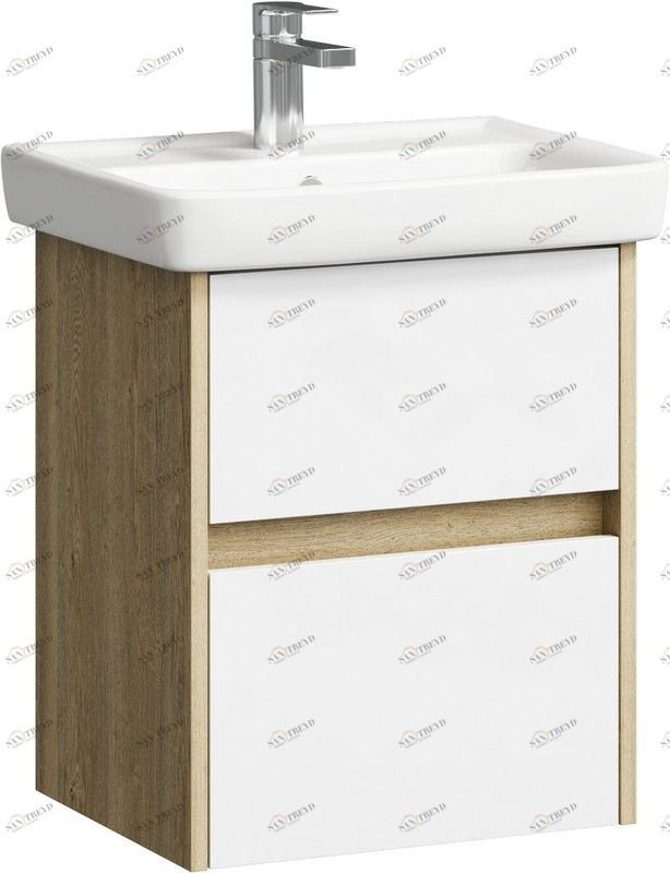 Сити Тумба под умывальник подвесная 50 см, цвет дуб балтийский SIT0105DB AQWELLA City 641594