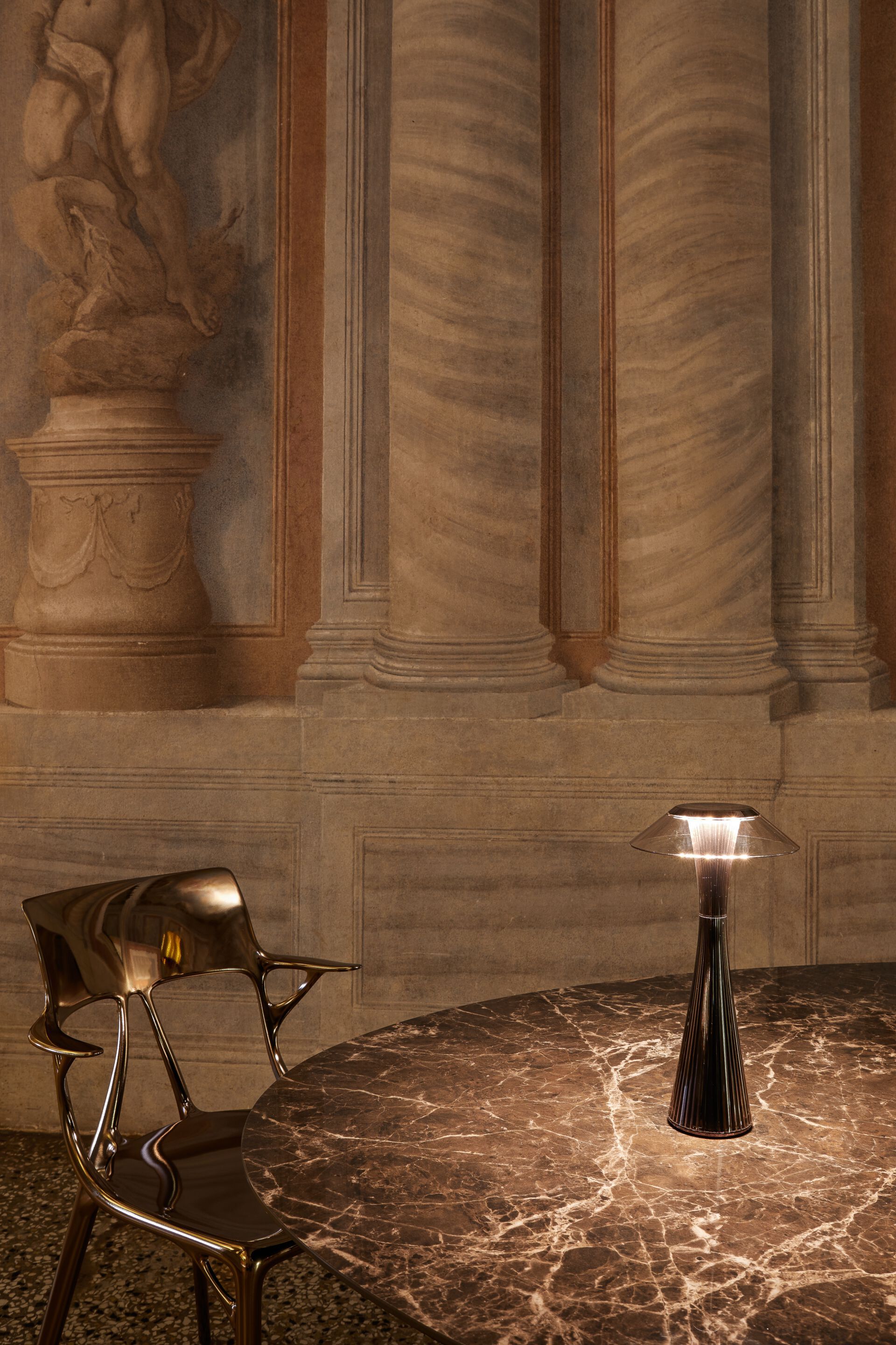 Круглый обеденный стол из керамогранита Kartell GLOSSY ARCH-00051866 - Вид №9