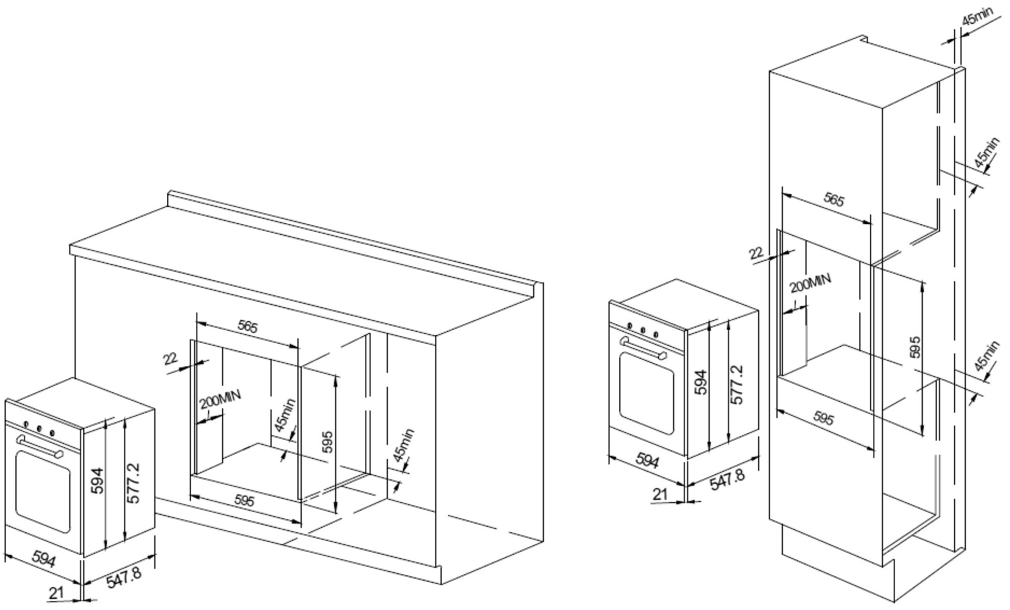 1319572 Электрический духовой шкаф Graude BE 60.2 S черный STDN-0020210 - Вид №2