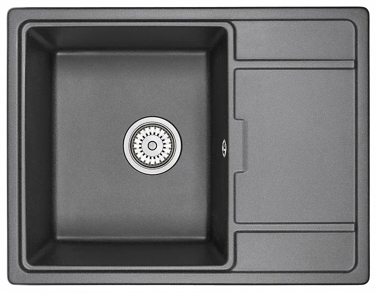 6503, ЧЁРНЫЙ, кухонная мойка, кварц GRANULA 6503-ST156 - Вид №1
