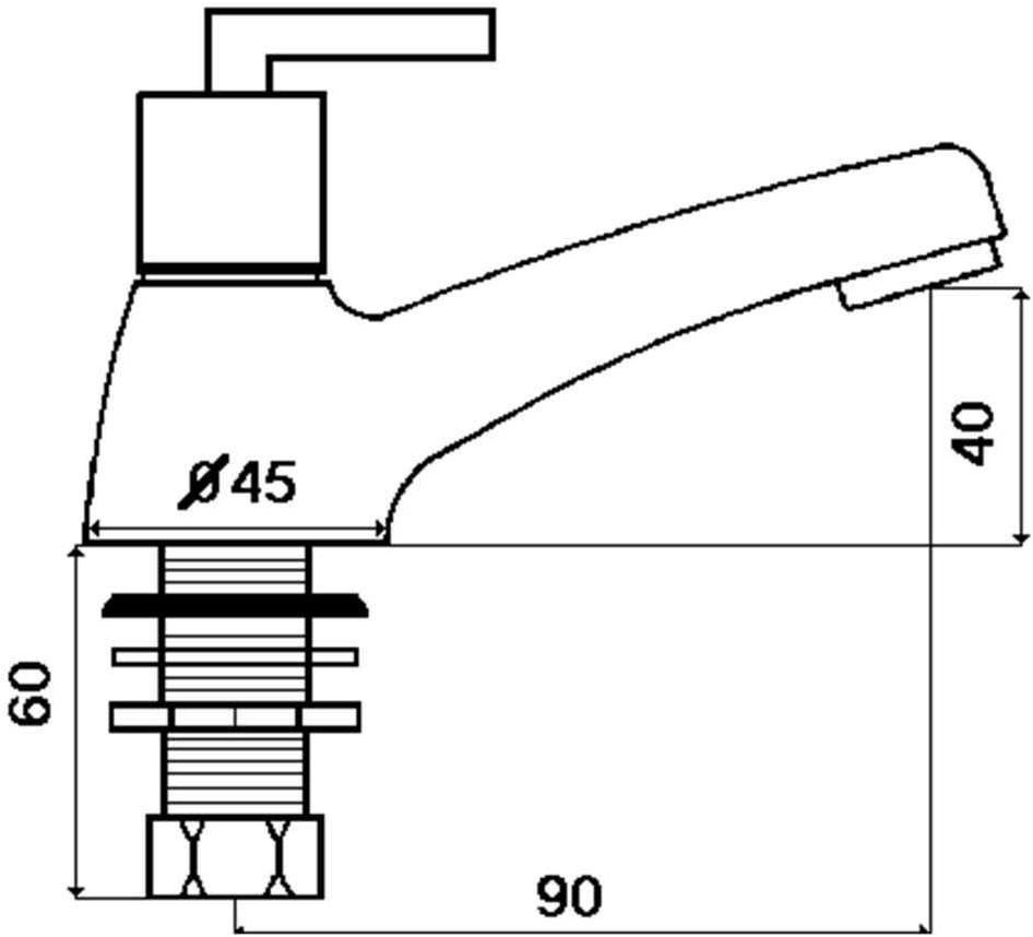 rvb Смеситель для раковины на столешнице с одним отверстием Fun 4031.--.33 - Вид №1