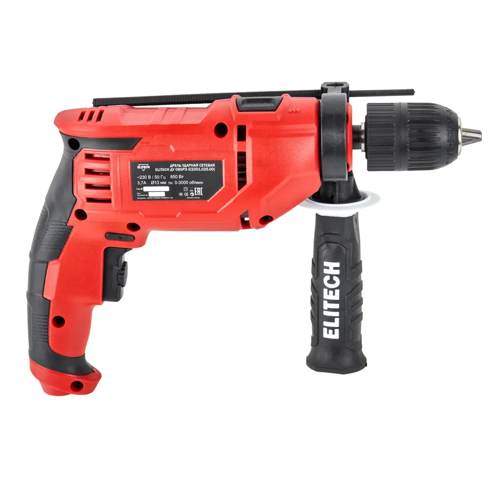 Дрель сетевая ударная Elitech ДМ ДУ 085РЭ, 850 Вт STLM-2124362 - Вид №3
