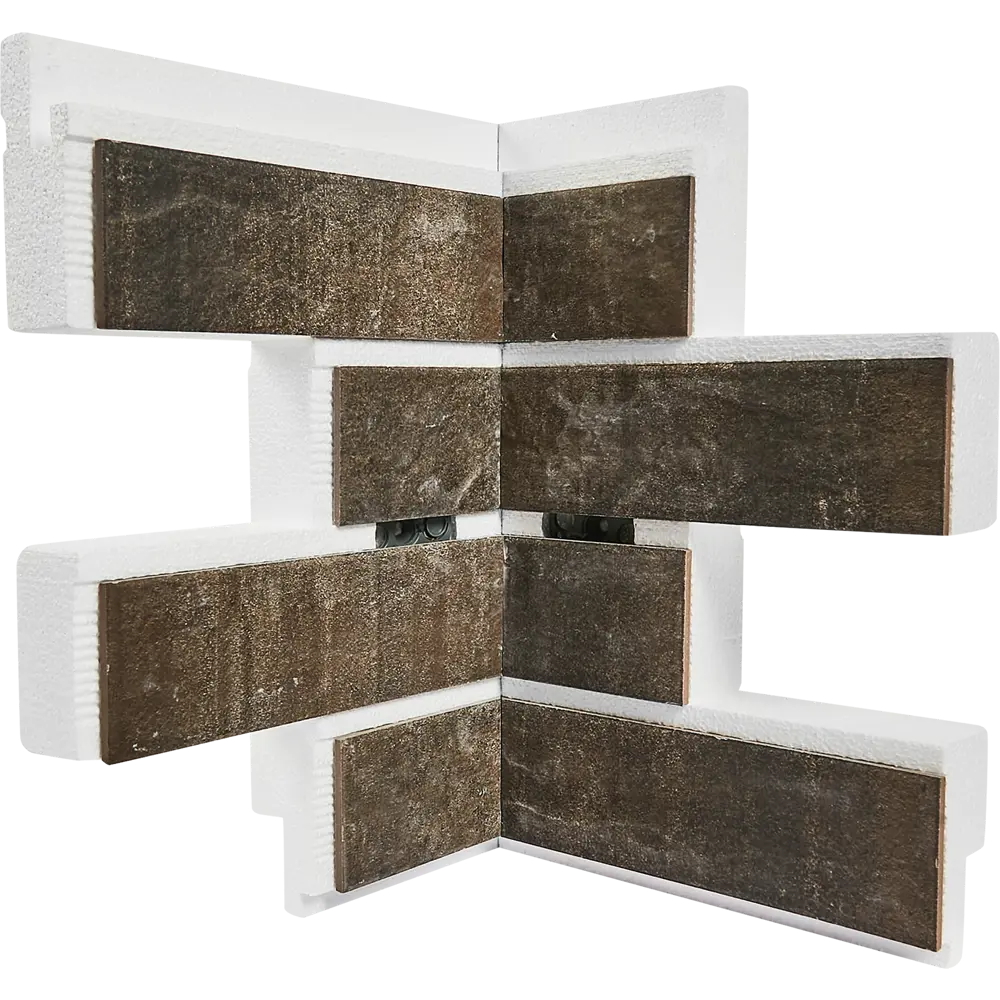 Термопанель внутренний угол Мосстрой-31 Brick Stone коричневый 31x31x41x5 см STLM-2187124