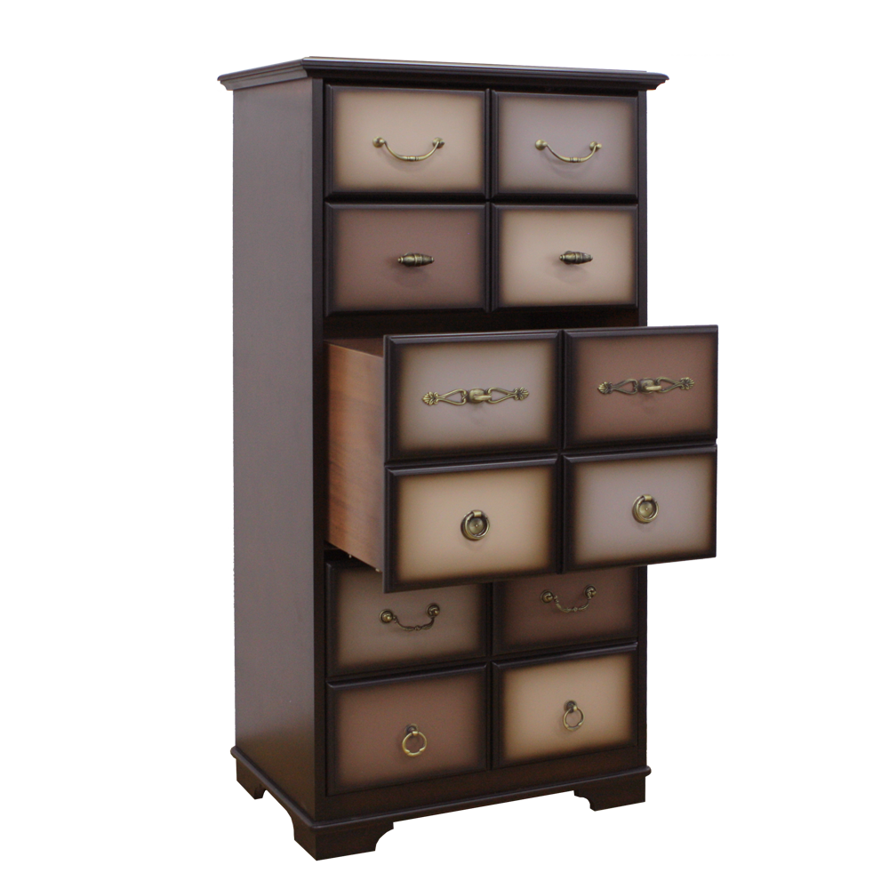 11536 Комод Пандора 5 Орех Оберджин, цвет фасада Шоколад BOGACHO 4627139508595 - Вид №3