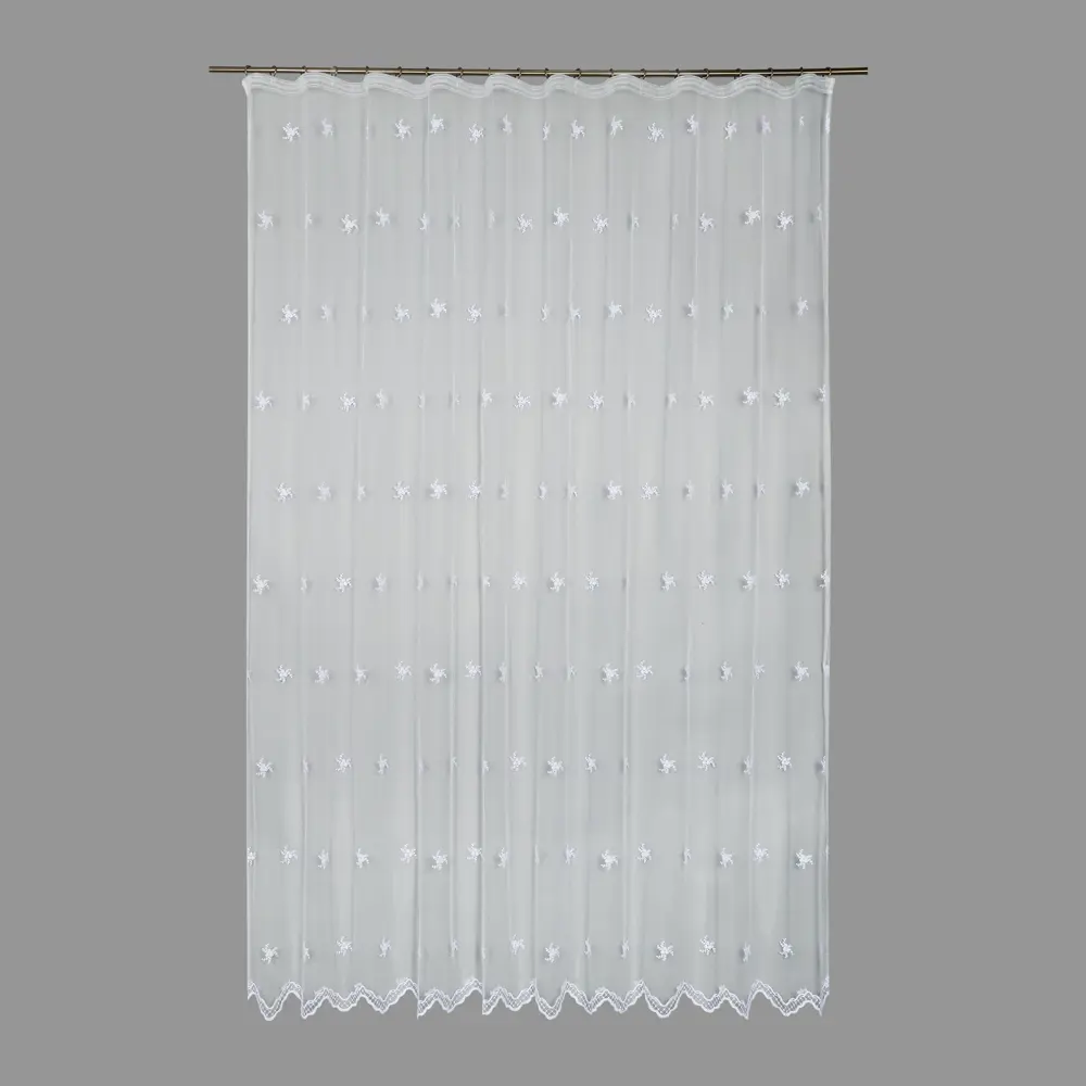 Тюль на ленте «Шанталь» 250х260 см полиэстер цветы цвет белый AMORE MIO STLM-2092055 - Вид №1