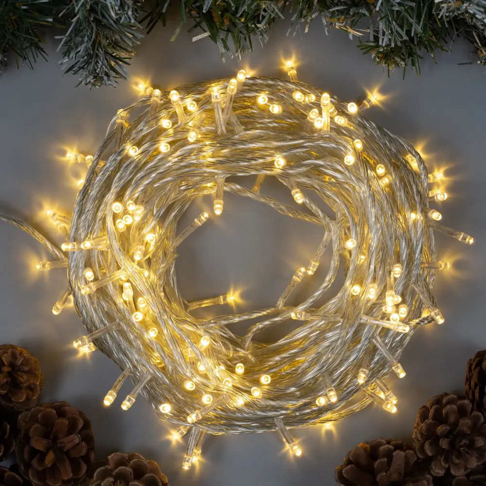 90641667 Электрогирлянда комнатная Luazon lighting 3556805 нить 20 м 200 ламп бесцветный 8 режимов работы STLM-0961040