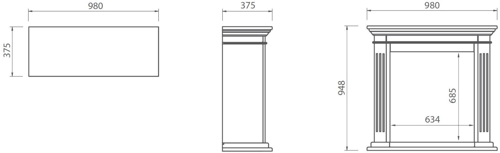 BRITISH FIRES Реконструированный каменный электрокамин в классическом стиле без дымохода sun-id-1485602 - Вид №1