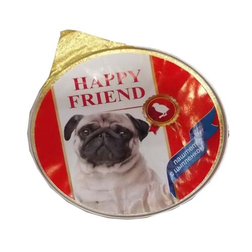 ПР0022165 Корм для собак Паштет с цыплёнком конс.125г HAPPY FRIEND 