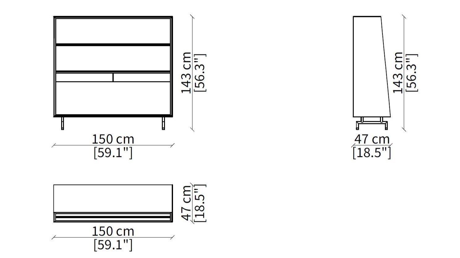 Отдельно стоящий книжный шкаф из шпона Frigerio Analog ARCH-00108201 - Вид №5