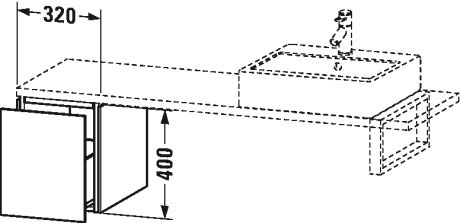 LC582001414 L-Cube Шкафчик для компактной консоли Терра, декор Duravit - Вид №1