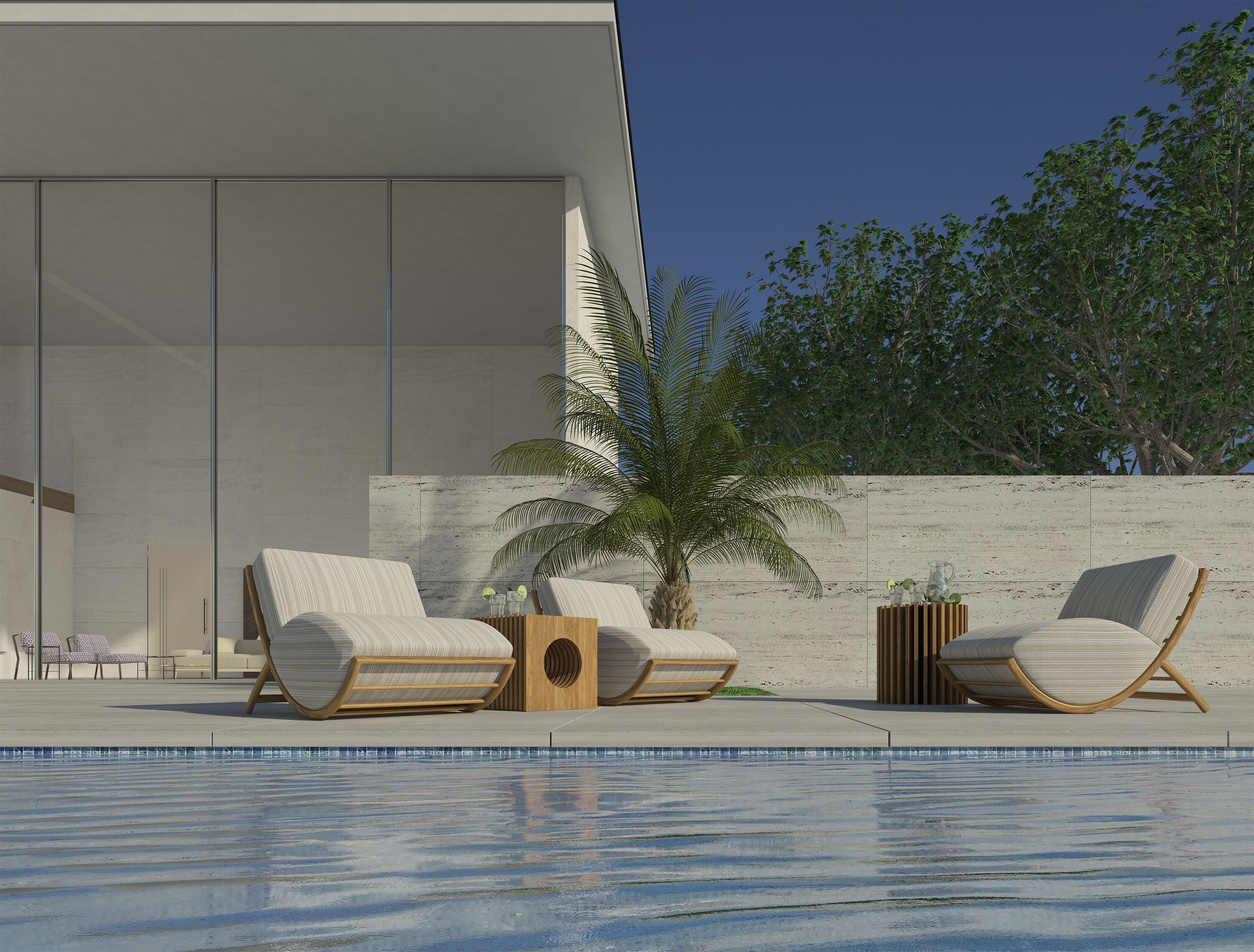 Квадратный уличный журнальный столик в iroko RIVATELIER LAYER ARCH-00117657 - Вид №4