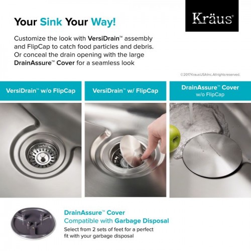 Dex KD1US25B Мойка кухонная прямоугольная Krausru  - Вид №14