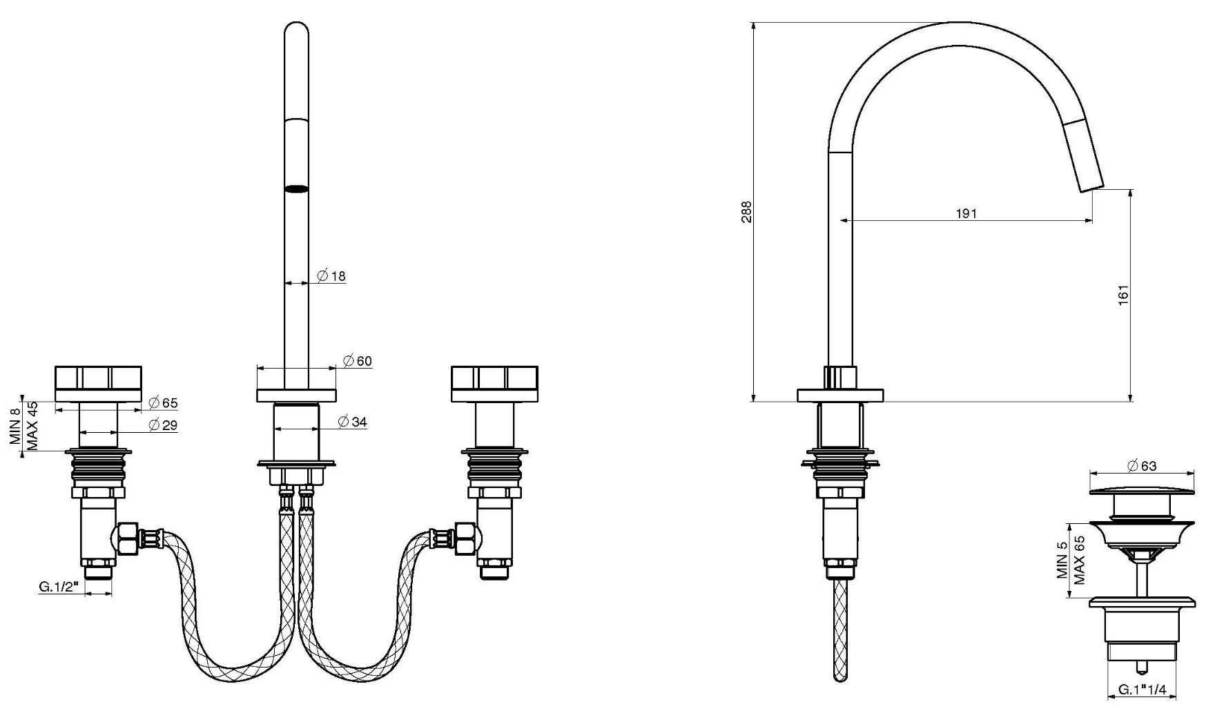 Смеситель для раковины GATTONI газ ARCH-00066854 - Вид №2