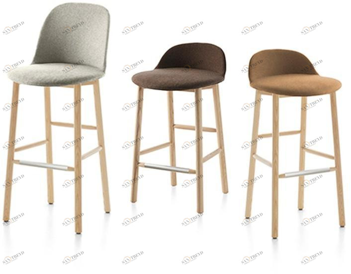 Emeco Высокий табурет со съемным чехлом из ткани со спинкой Alfi sun-id-1410519