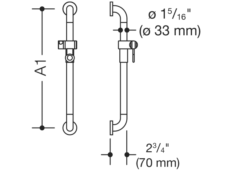 801.33US1S Держатель для душа (ada) HEWI USA Produkte  - Вид №2