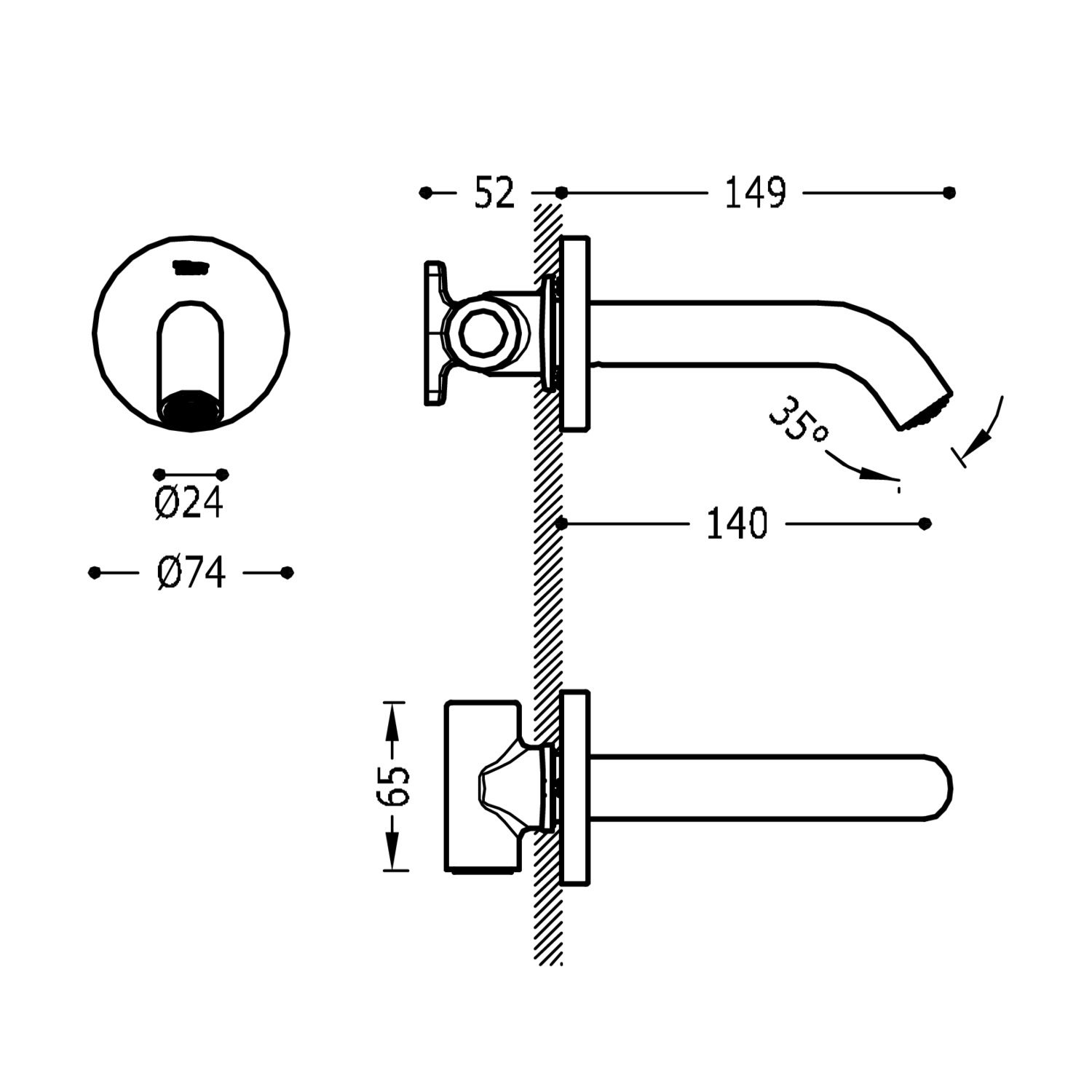 Настенный фиксированный излив-26218004AC TRES RICAMBI - Вид №1