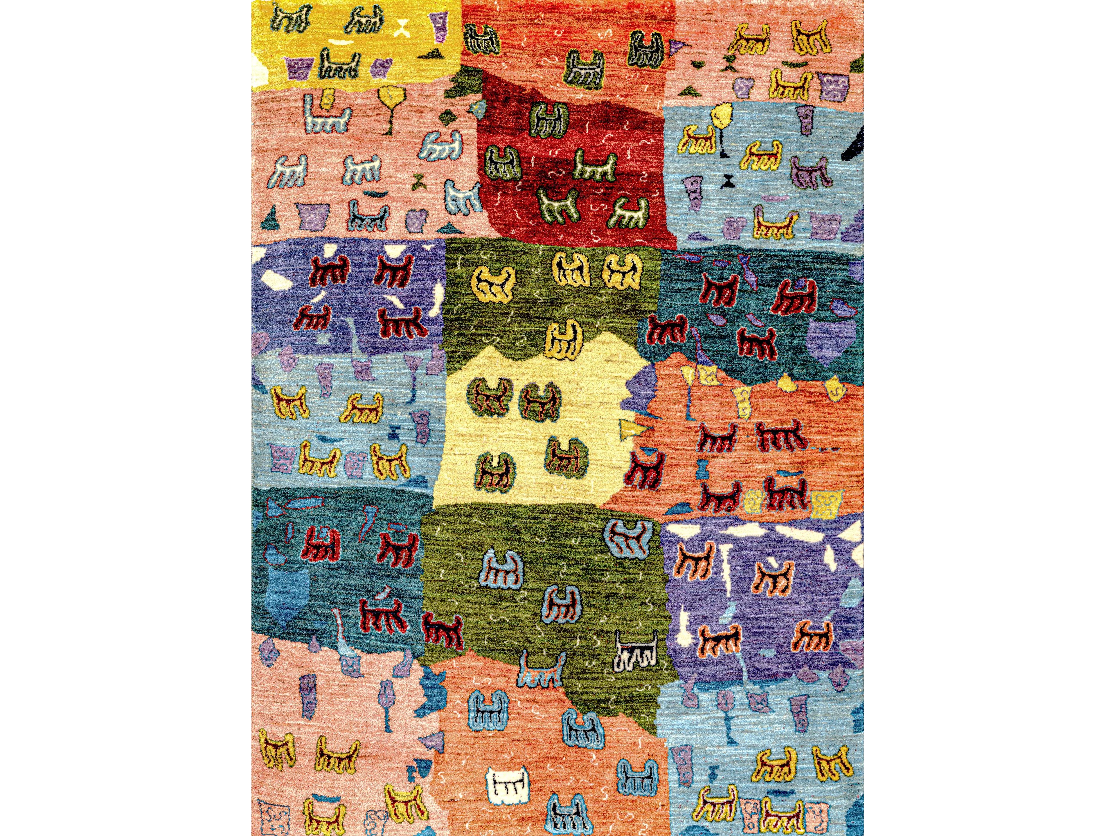 Шерстяной прямоугольный ковер с рисунком Zollanvari Naïf-Designer ARCH-00081361 - Вид №1