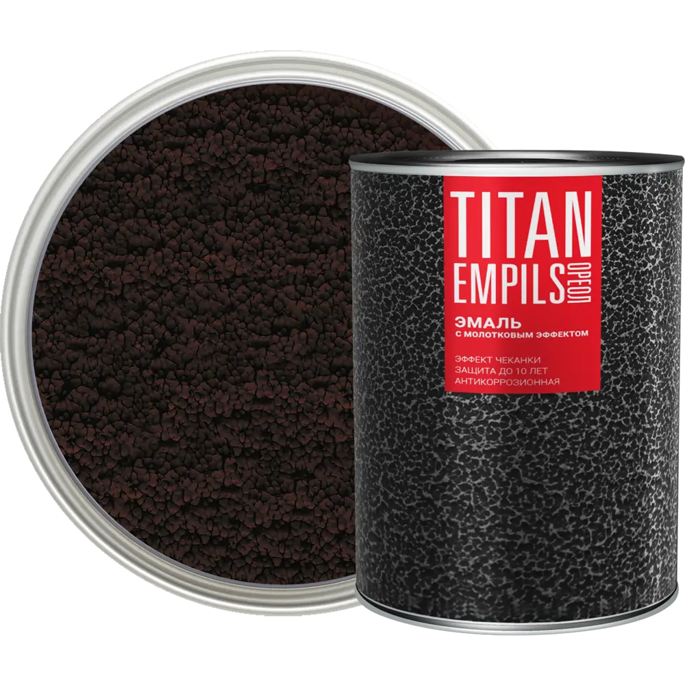 Грунт-эмаль 3 в 1 Ореол Titan молотковая цвет коричневый 0.8 кг STLM-2043563